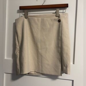 Rachel Zoe Classic Cream Wrap Mini Skirt